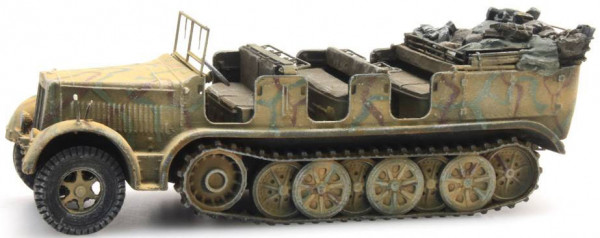 Artitec 6870067 - WM Sd.Kfz. 7 Zugkraftwagen 8t Tarnung Militär Fertigmodell aus Resin, lackiert