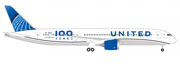 Herpa 539050 United Airlines Boeing 787-9 Dreamliner "100 Years"