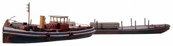 Artitec 58.101 - Kanalschleppdampfer + Schleppkahn Bausatz