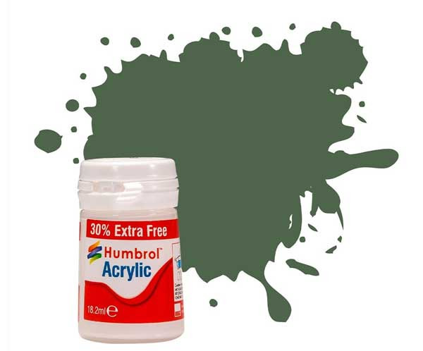 Humbrol 484252 - Farbdose 14ml Acryl Nr. 252 Olivgrün, RLM82, matt Nr.: AB0252