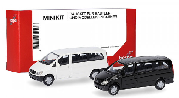 Herpa 014236-002 - MiniKit Mercedes-Benz Vito Bus 2002, je 1x weiß und schwarz