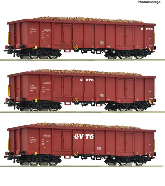 Roco 6600429 - VTG 3er Set Hochbordwagen VTG E6