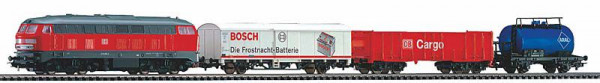 Piko 57154 - Start-Set DB AG Cargo Güterzug Diesellok BR 218 + 3 Güterwagen Ep.5, mit Bettungsgleis
