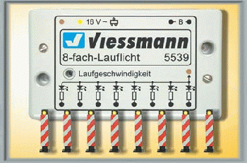 Viessmann 5040 - Warnbaken, 8 Stück mit Lauflichtelektronik