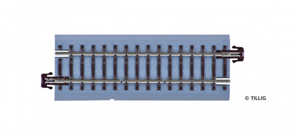 Tillig 83759 - Bettungsgleis braun, Länge 83 mm, - Schaltgleis, geeignet für Pendelzugsteuerung mit