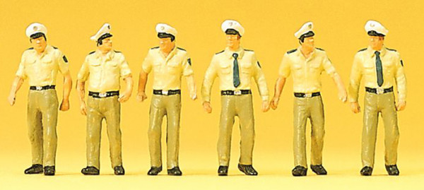 Preiser 10340 - Polizisten in Sommeruniform, gehend. Deutschland 6 teilig