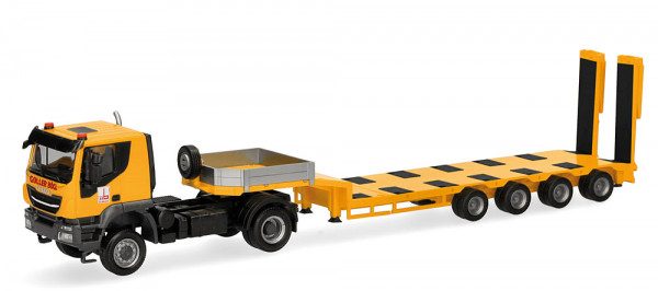 Herpa 320948 - Iveco Trakker Semitieflade-Sattelzug "Goller Bögl" (I)