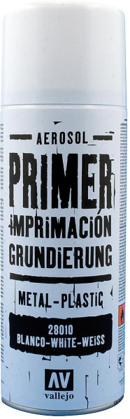 Vallejo 728010 - Primer (Grundierung) Sprühfarbe, weiß, 400 ml