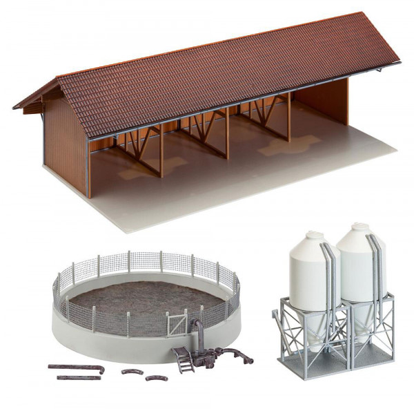 Faller 130584 - Geräteunterstand, Güllegrube und Futtermittelsilos