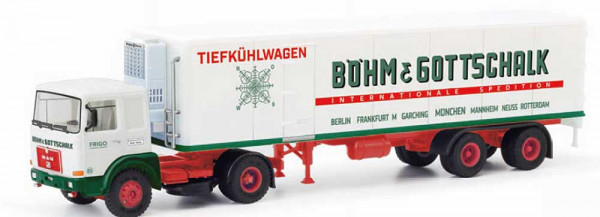 Herpa 87MBS026420 - MAN F8 Kühlkoffer-Sattelzug "Böhm & Gottschalk"