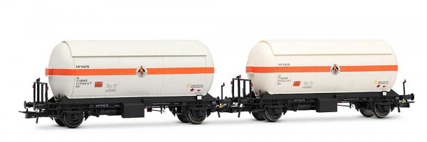 Electrotren HE6072 - RENFE, 2-tlg. Set 2-achs. Gaskesselwagen, weiße-orange Farbgebung „Butano S.A.“