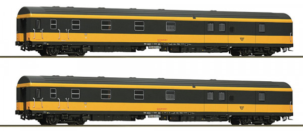 Roco 6210188 - ÖBB Set 2-teilig Bahnpostwagen Post-m 3. Baulos K-Design Ep. 5, DCC + Innenbeleuchtun