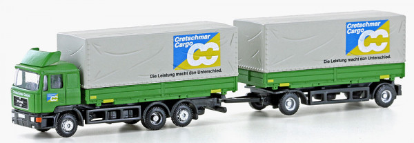 Minis - LC4632 - MAN F90, 3-achs Wechselpritsche + 2-achs. Hänger "Cretschmar Cargo"