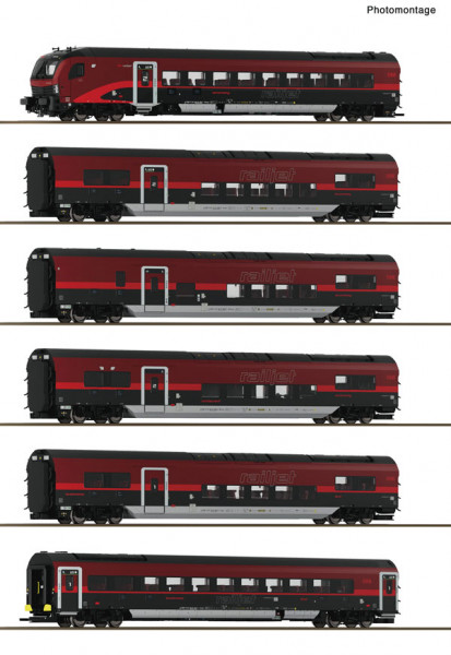 Roco 6220178 - ÖBB 6er Set Railjet ÖBB AC+Innenbeleuchtung E6