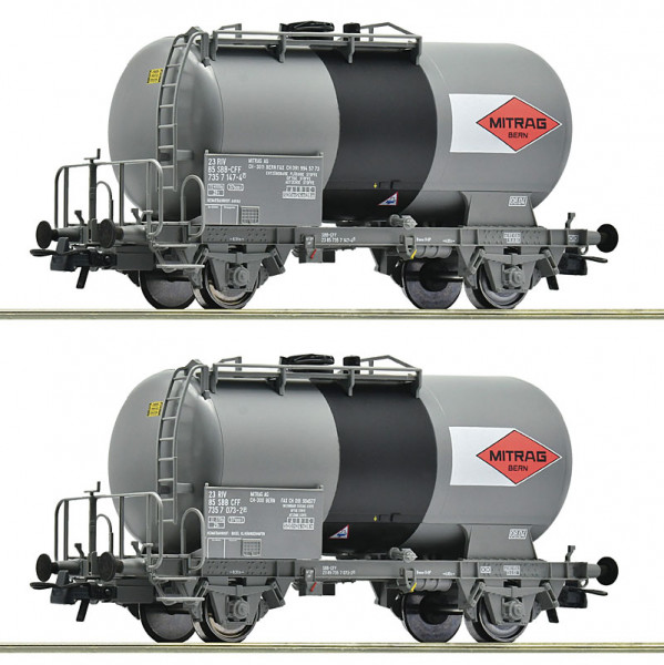 Roco 6600196 - SBB Set 2-teilig Kesselwagen 2-achsig Ep. 5, "Mitrag"