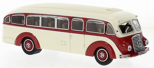 Brekina 52430 - Mercedes LO 3500 hellbeige, rot, 1936,