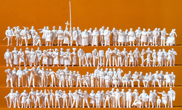 Preiser 16359 - Mittelaltermarkt, 125 unbemalte Figuren