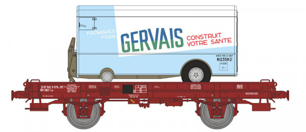 REE WB-653 - SNCF Flachwagen UFR Mono-Porteur Ep.4, Scheibenräder, beladen
