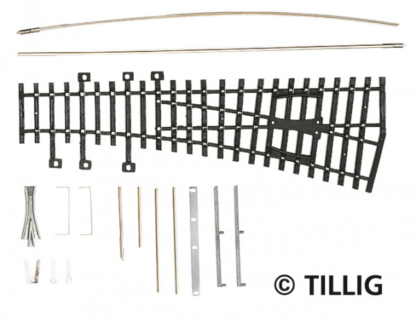 Tillig 82431 - Einfache Weiche 15° rechts Bausatz