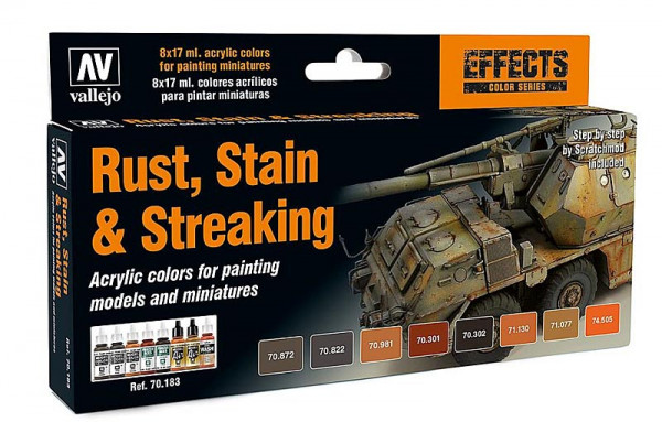 Vallejo 770183 - Farbset, Rost & Schmutz, 8x17ml