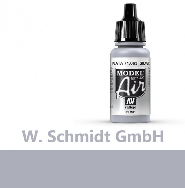 Vallejo 771063 - Model Air Silber, Metallic, 17 ml