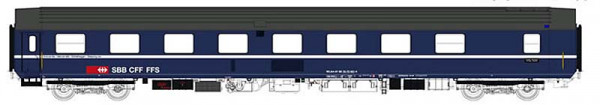 LSModels 47253 - SBB Schlafwagen WLAm T2S blau Ep. 5a, Dach grau, weisse Zierlinie, neues SBB-Logo