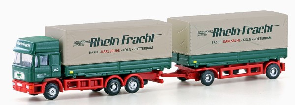 Minis - LC4631 - MAN F90, 3-achs Wechselpritsche + 2-achs. Wepr Hänger "Rhein-Fracht"