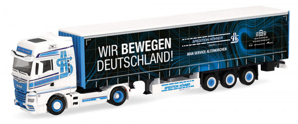 Herpa 320320 - MAN TGX GX Gardinenplanen-Sattelzug "Spedition Höhner/Wir bewegen Deutschland"