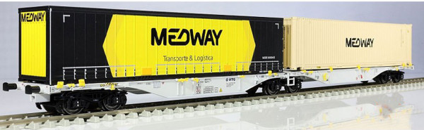 XT-Trains XT-2390002 - DB AG Containerwagen Sggmrss90`Ep. 6 der VTG, 2x Container "Medway"