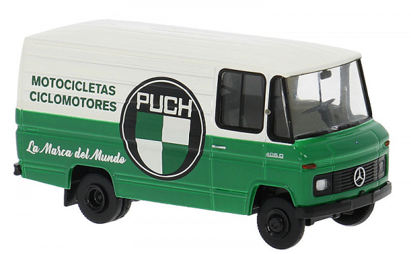 Brekina 36858 - Mercedes L 406 D Kasten "Puch Motocicletas Ciclomotores" 1967