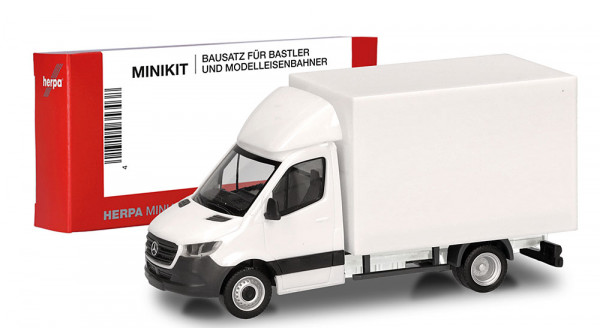 Herpa 014069 - MiniKit Mercedes-Benz Sprinter 18 Transporter mit Koffer, weiß