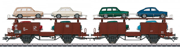 Märklin 46139 - DB Autotransportwagen-Paar Laaes Ep.4, beladen