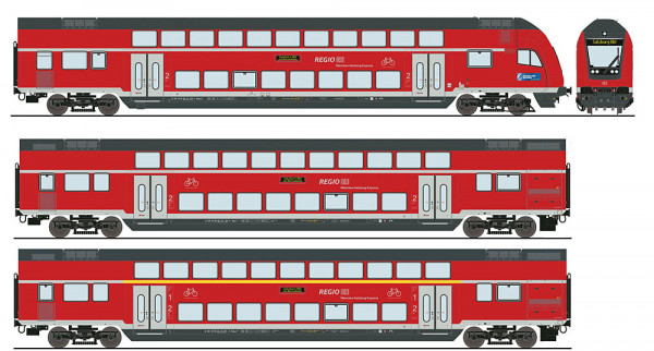 Roco 6220144 - DB AG Set 3-teilig Doppelstockwagen verkehrsrot Ep. 6, München-Salzburg-Express, AC-d