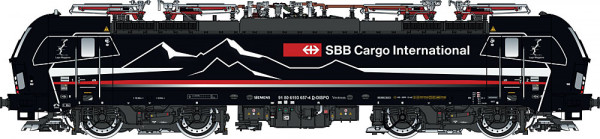 LSModels 17118 - SBB Ellok Reihe 193 Vectron schwarz, 4 Pantographen, SBB-Cargo, Lago Maggiore Ep.6,