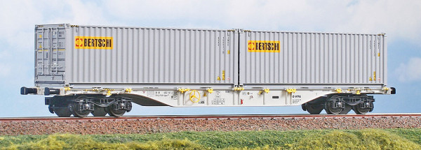 XT-Train XT-2361001 - FS Containertragwagen Sgns der VTG Ep.6, beladen mit 2x Container "Bertschi"