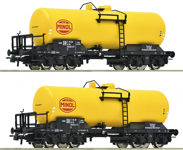 Roco 6600199 - DR Set 2-teilig kesselwagen 4-achsig Ep. 4, "Minol"