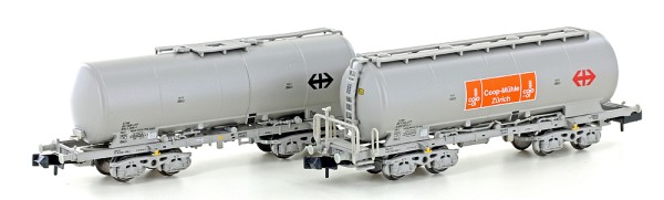 Hobbytrain H23491 - SBB Set Silowagen Uacs 2-teilig Ep.5, "Granol" + "Coop"