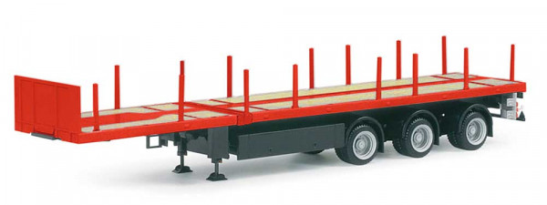 Herpa 076050-002 - Nooteboom Teletrailer 3achs, rot