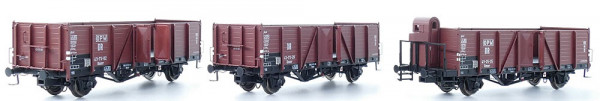 Exacttrain 20153 - DR Set offene Güterwagen "Villach" Ommru 3-teilig Ep.3, 1x OPW+Bremserhaus, 1x oh