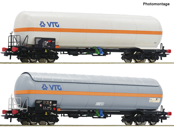 Roco 6600450 - VTG 2er Set Druckgaskesselwagen VTG E6