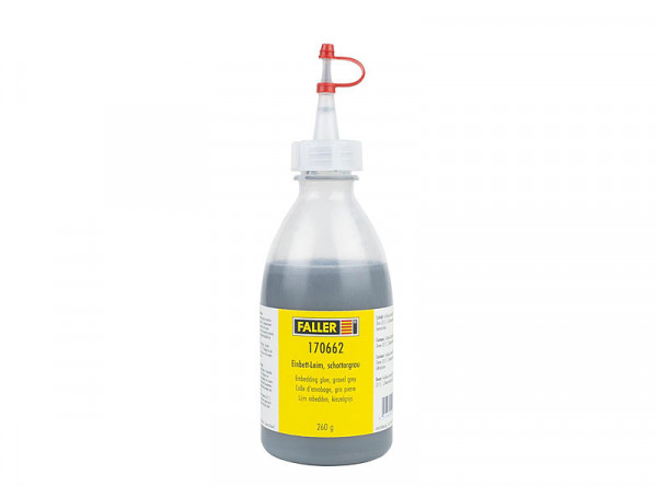 Faller 170662 - Einbett-Leim 250 ml schottergrau
