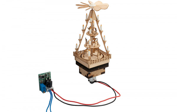 Noch 66413 - micro-motion Weihnachtsmarkt-Pyramide 4,5 x 4,5 cm, 9 cm hoch, Einbautiefe 4 cm
