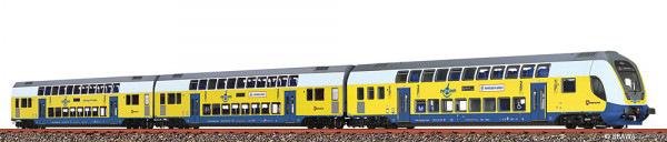 Brawa 44577 - DB AG Set 3-teilig Doppelstock-Wagen Metronom, (RE 3 Hamburg Hbf) Ep.3, Wechselstrom +