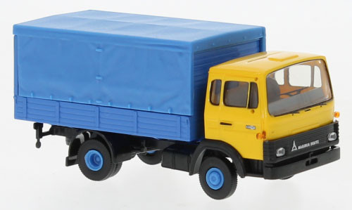 Brekina 34725 - Magirus MK Getränkeaufbau blau, gelb, 1975,