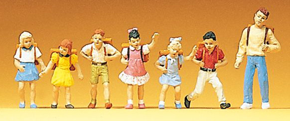 Preiser 10181 - Schulkinder 7 teilig