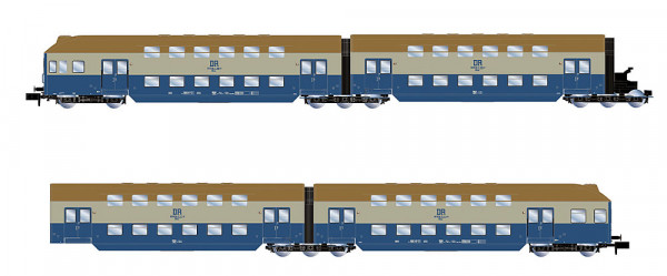 Arnold HN4521 - DR, 4-tlg. Doppelstockeinheit DBv mit Führerstand, blau-graue Farbgebung