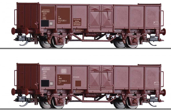 Tillig 502705 - Tillig Clubmodell Rübenzug-Set, Teil 3, DB, Ep. IV, bestehend aus zwei offenen Güter