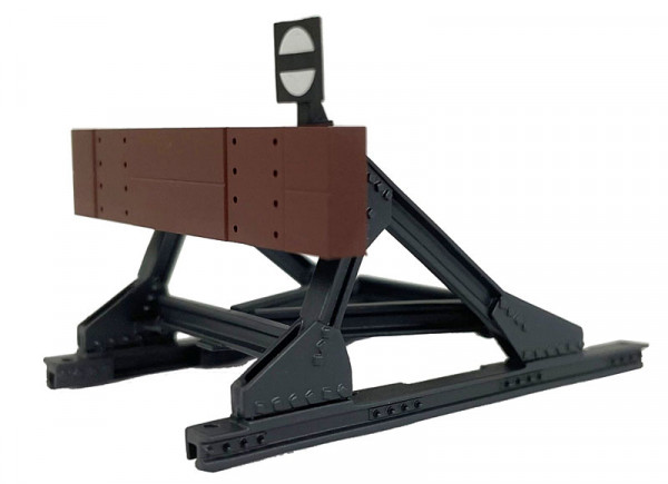 Lenz 55067 - Prellbock mit Bohle, Messing Fertigmodell