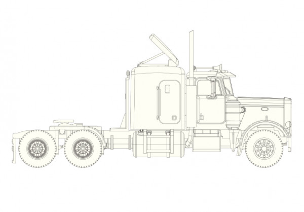 Brekina 10224 - Sortiment zum Bau einer Peterbilt 359 Zugmaschine, weiß