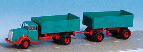 Kibri 14069 - MB 6600 (Bj.50-54) 2achs. Pritschenkipper mit 2achs. Anhänger 16,5 x 3 x 3 cm